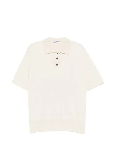 Sonia Carrasco Buttoned Polo Top In Metallic