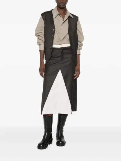 Sonia Carrasco Check Raw-edge Midi Skirt In Black