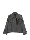 Sonia Carrasco Contrast-panel Button-up Coat In Gray