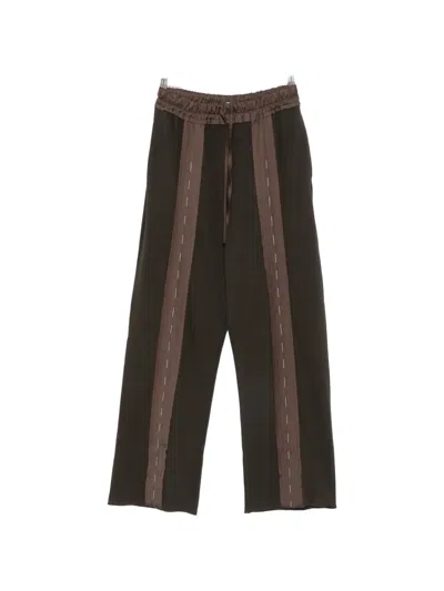 Sonia Carrasco Contrast-panel Drawstring Trousers In Brown