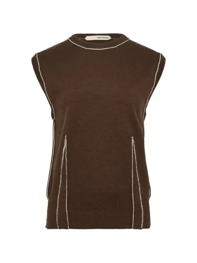 Sonia Carrasco Contrast-stitch Knit Vest In Multi
