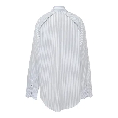 Sonia Carrasco Cut Collar Shirt Pinstripe In White