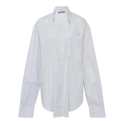 Sonia Carrasco Cut Collar Shirt Pinstripe In White