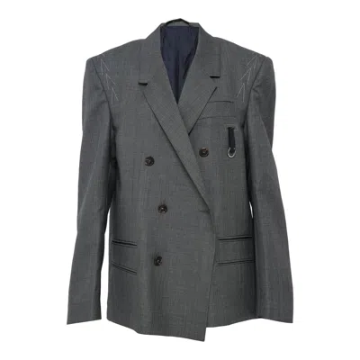 Sonia Carrasco Double Breasted Blazer In Gray
