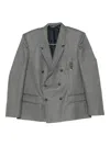 Sonia Carrasco Double-breasted Shoulder-detail Jacket In Gray