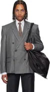 Sonia Carrasco Gray Double-breasted Blazer In Gray