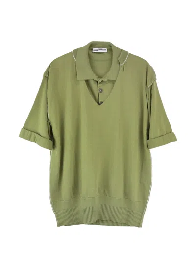 Sonia Carrasco Layered-effect Fine-knit Sweater In Green
