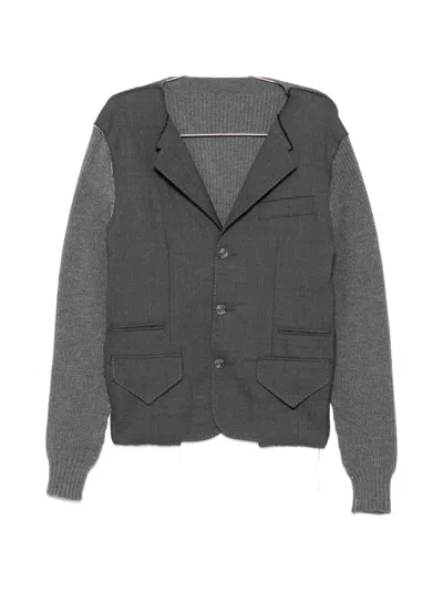 Sonia Carrasco Panelled Raw-edge Blazer In Gray