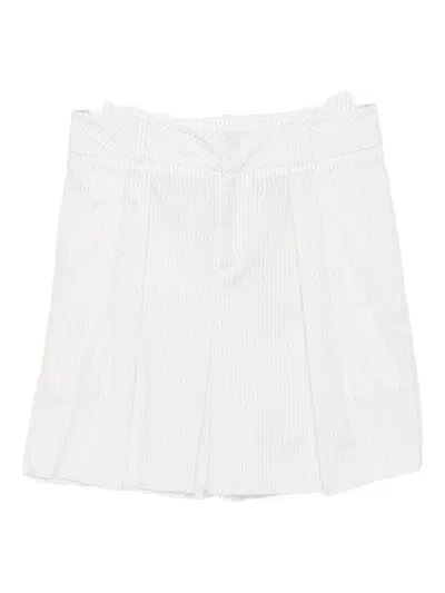 Sonia Carrasco Pinstriped Bermuda Shorts In White
