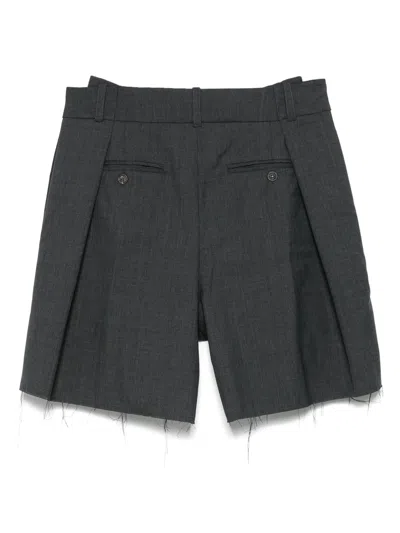 Sonia Carrasco Pleated Bermuda Grey In Multi