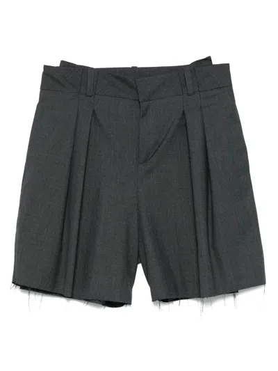 Sonia Carrasco Pleated Bermuda Grey In Multi