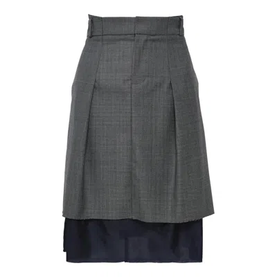 Sonia Carrasco Pleated Skirt In Gray