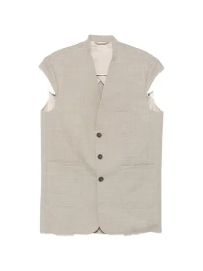 Sonia Carrasco Sleeveless Patch-pocket Jacket In Gray