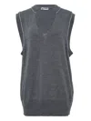Sonia Carrasco V-neck Wool Vest In Gray