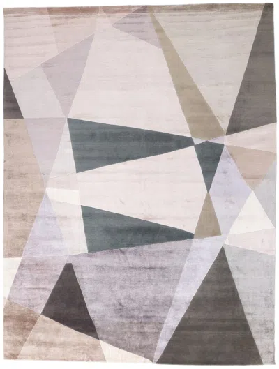 Pre-owned Sonia Delaunay New Contemporary Abstract Rug Inspired By Theo Van Doesburg And  In Gray
