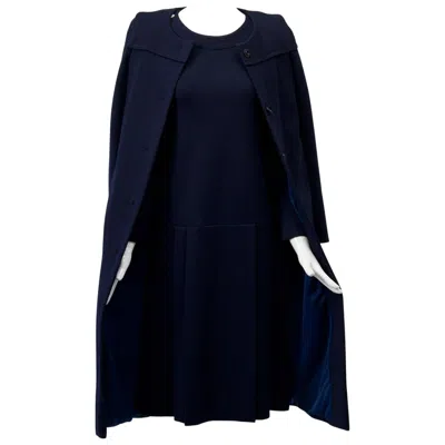 Pre-owned Sonia Rykiel 1970s Navy Knit Ensemble In Blue