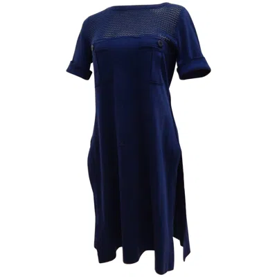Pre-owned Sonia Rykiel 1980s Blue Cotton Dress Size S Unisex Made In France