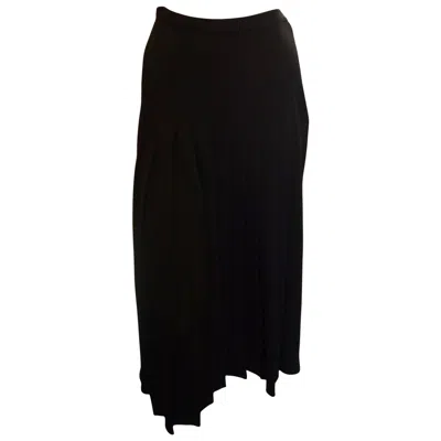 Pre-owned Sonia Rykiel 1980s Vintage Women's Wool Pleated Skirt, France, 32.5" In Black