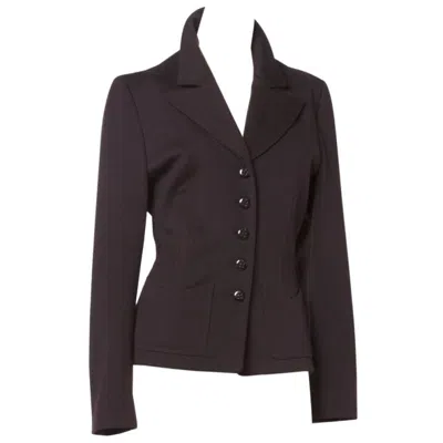Pre-owned Sonia Rykiel 1990s 90s Vintage Brown Wool Button Up Blazer Suit Jacket