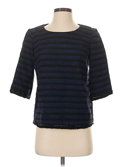Sonia Rykiel 3/4 Sleeve Top Blue Boatneck Tops