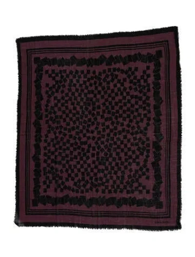 Pre-owned Sonia Rykiel 890453 Plaid Print Scarf In Purple