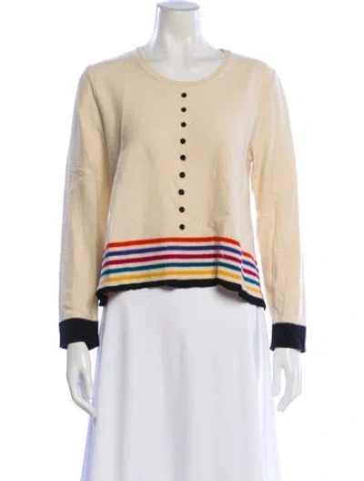 Pre-owned Sonia Rykiel Angora Striped Sweater In Neutral