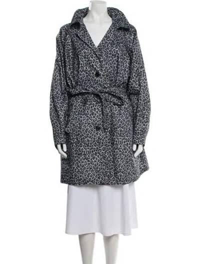 Pre-owned Sonia Rykiel Animal Print Coat In Blue