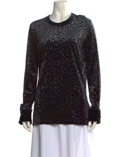 Pre-owned Sonia Rykiel Animal Print Crew Neck Sweatshirt In Black