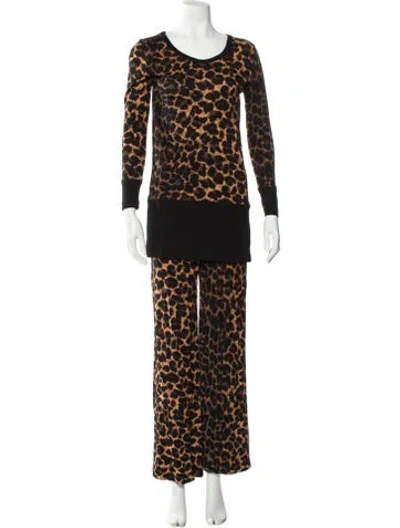 Pre-owned Sonia Rykiel Animal Print Set In Brown