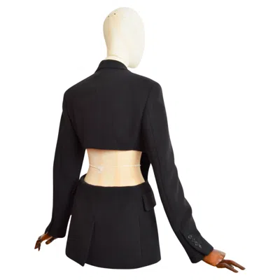 Pre-owned Sonia Rykiel Archive  Runway Sample Black Double Breast Blazer Cut Out Jacket