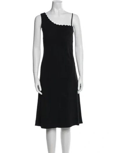 Pre-owned Sonia Rykiel Asymmetrical Midi Length Dress In Black