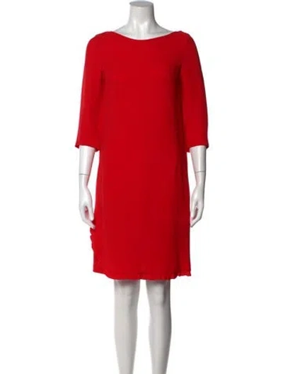 Pre-owned Sonia Rykiel Bateau Neckline Knee-length Dress In Red