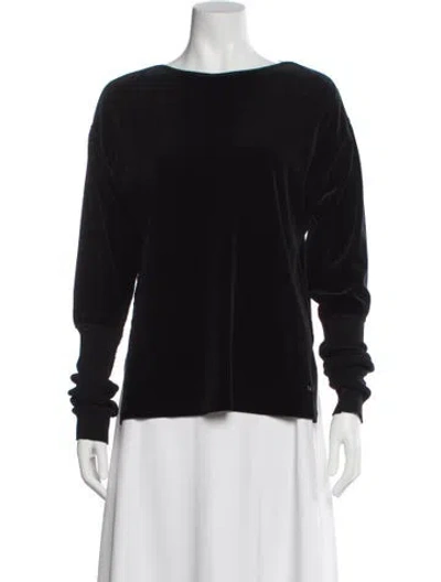 Pre-owned Sonia Rykiel Bateau Neckline Long Sleeve Top In Black
