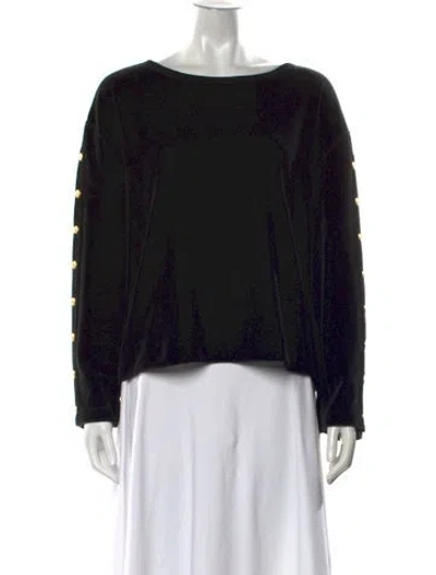 Pre-owned Sonia Rykiel Bateau Neckline Long Sleeve Top In Black