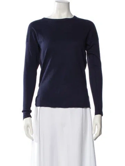 Pre-owned Sonia Rykiel Bateau Neckline Long Sleeve Top In Blue