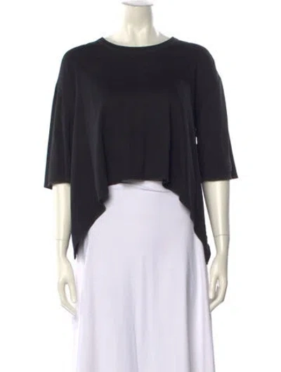 Pre-owned Sonia Rykiel Bateau Neckline Short Sleeve Crop Top In Black