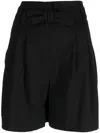 Sonia Rykiel Belted High-waisted Shorts In Noirn01