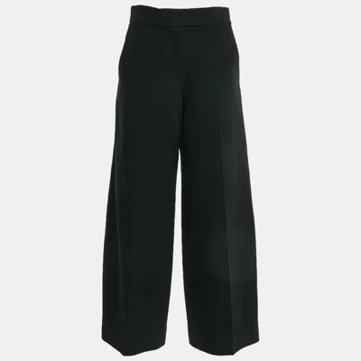 Pre-owned Sonia Rykiel Black Crepe Wide-leg Trousers M