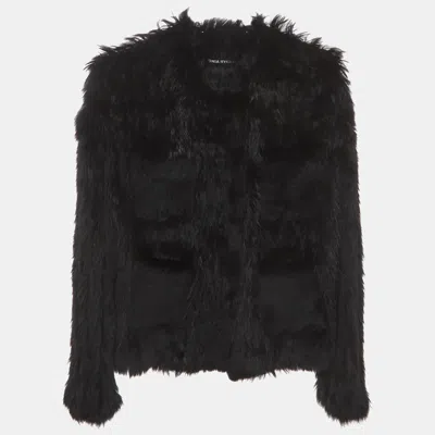 Pre-owned Sonia Rykiel Black Fur Long Sleeve Jacket L