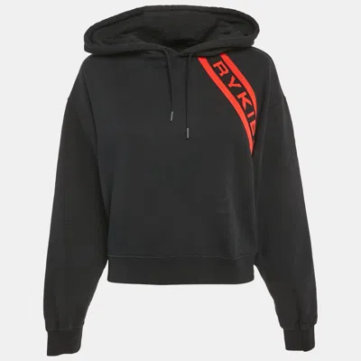 Sonia Rykiel Black Logo Trim Cotton Knit Hoodie M