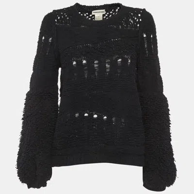 Sonia Rykiel Black Open Knit Sweatshirt