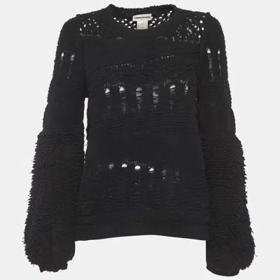 Pre-owned Sonia Rykiel Black Open Knit Sweatshirt M