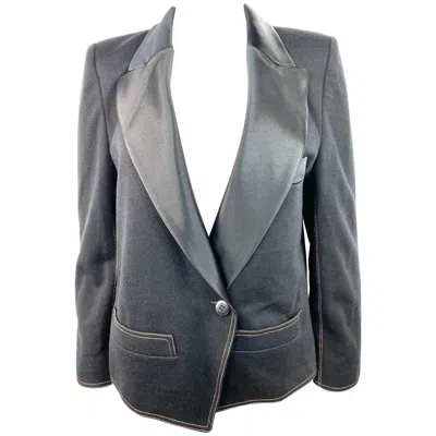 Pre-owned Sonia Rykiel Black Wool Blazer Jacket Size 38