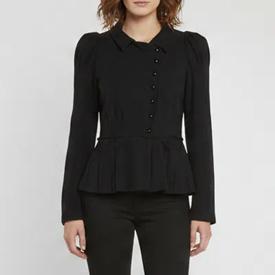 Pre-owned Sonia Rykiel Black Wool Puff Sleeve Asymmetric Peplum Jacket S