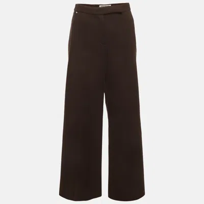 Pre-owned Sonia Rykiel Burgundy Wool Wide-leg Trousers L