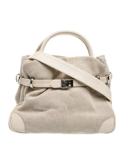 Pre-owned Sonia Rykiel Canvas Shoulder Bag In Neutral
