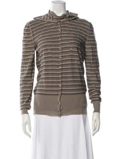 Pre-owned Sonia Rykiel Cardigan Set Striped Sweater In Neutral
