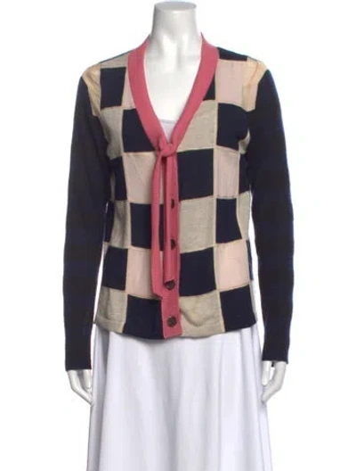 Pre-owned Sonia Rykiel Cashmere Colorblock Pattern Sweater In Blue