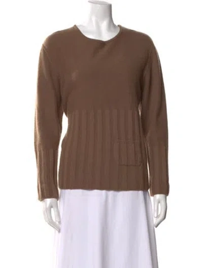 Pre-owned Sonia Rykiel Cashmere Crew Neck Sweater In Brown