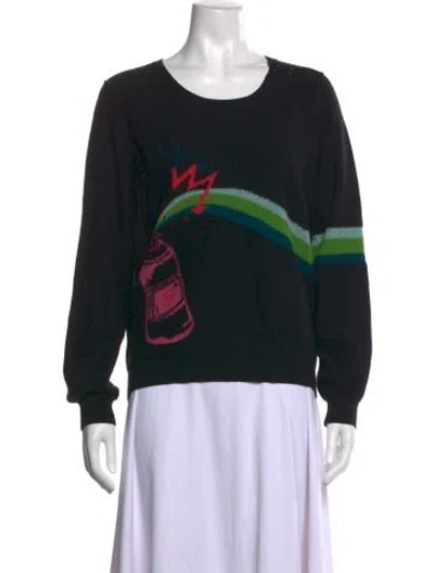 Pre-owned Sonia Rykiel Cashmere Graphic Print Sweater In Black